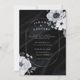 Einfach modern und Minimalistisch | Schwarze Hochz Einladung