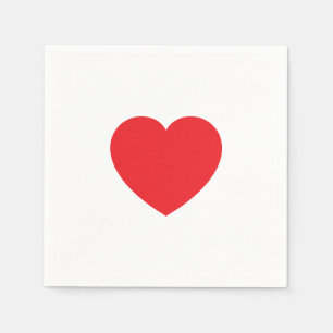 Einfach Modern Weiße Rote Liebes Herz Grafik Serviette