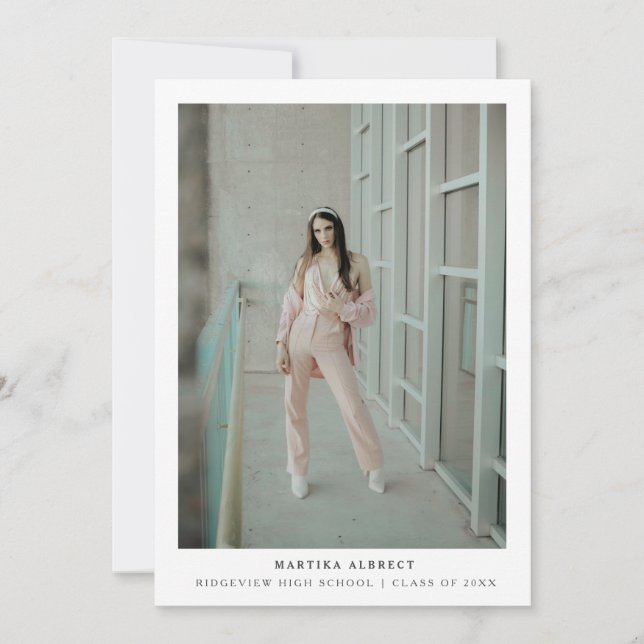 Einfach moderne Abschluss-Fotokarte Dankeskarte (Vorderseite)