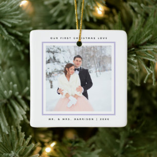 Einfach moderne erste Weihnachten Herr und Frau 2  Keramikornament