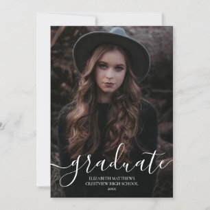 Einfach Moderne Foto Elegante Schrift Graduierung Ankündigung