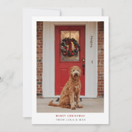 Einfach moderne frohe Weihnachten | Dog-Fotokarte Dankeskarte