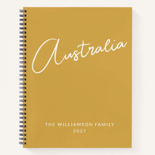 Einfach moderne gelbe personalisierte Familenreise Notizbuch