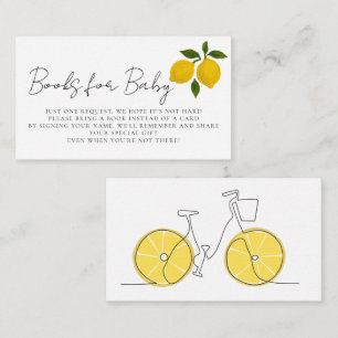 Einfach moderne gelbe Zitronen Fahrrad Baby Shower Begleitkarte