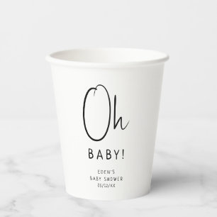 Einfach moderne Neutral Oh Baby! Babyparty Pappbecher