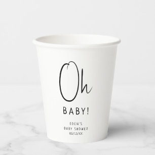 Einfach moderne Neutral Oh Baby! Babyparty Pappbecher