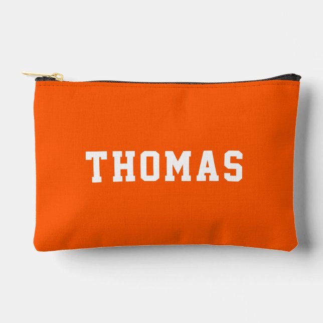 Einfach moderne Orange Personalisiert Zubehörtasche (Vorderseite)