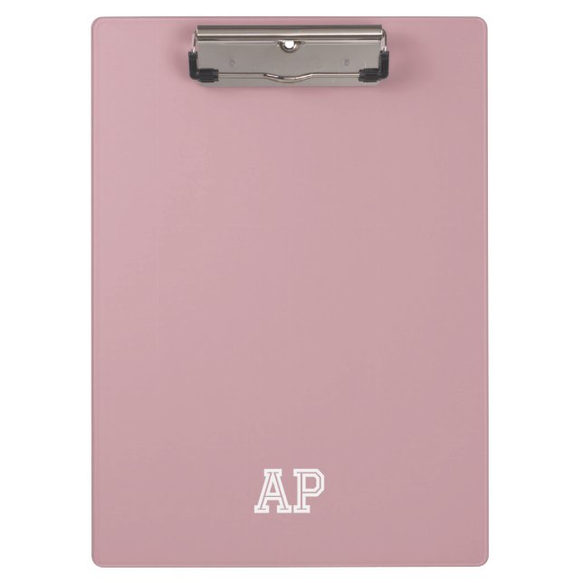 Einfach Moderne Prächtige Monogramm-Initialen Rose Klemmbrett (Vorderseite)