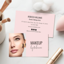 Einfach Moderne Rosa Foto-Social-Icons-Makeup
