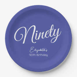 Einfach moderne Script Lavender 90. Geburtstagspar Pappteller