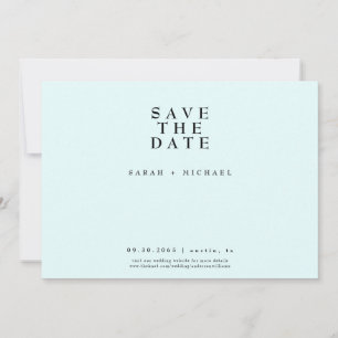 Einfach moderne Text-only-Hochzeit Eisblau Save The Date