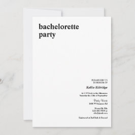 Einfach moderner Junggeselinnen-Abschied Einladung