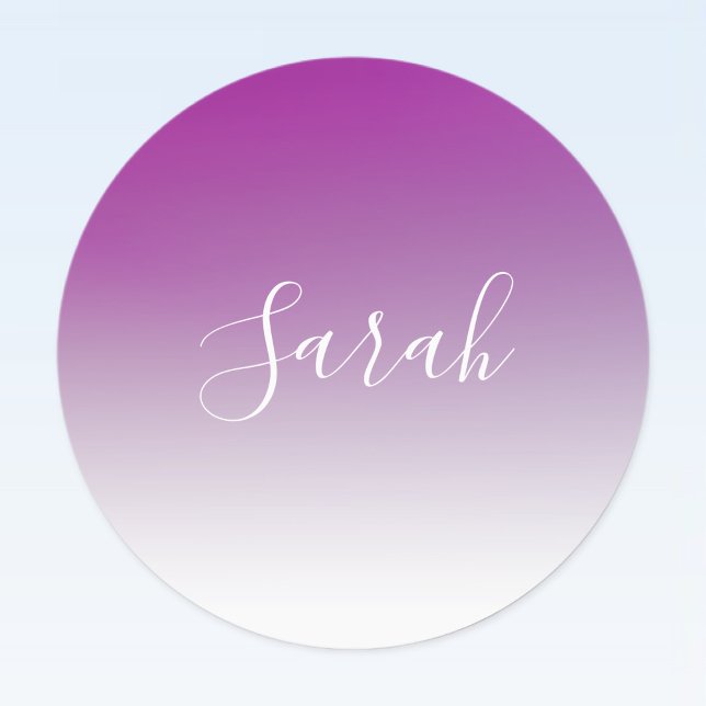 Einfach moderner Minimalismus Lila Ombre Gradient Etiketten (Von Creator hochgeladen)