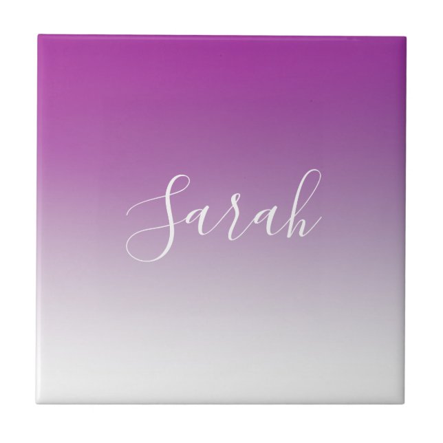 Einfach moderner Minimalismus Lila Ombre Gradient Fliese (Vorderseite)