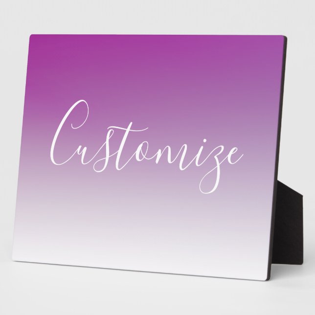 Einfach moderner Minimalismus Lila Ombre Gradient Fotoplatte (Seite)