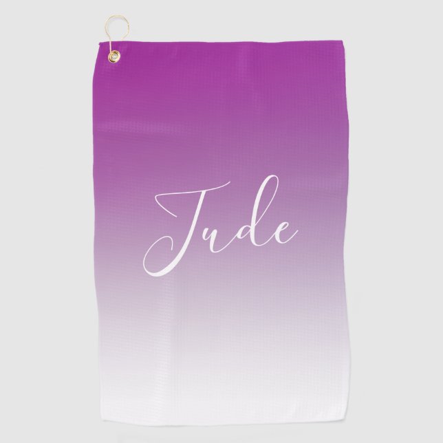 Einfach moderner Minimalismus Lila Ombre Gradient Golfhandtuch (Vorderseite)