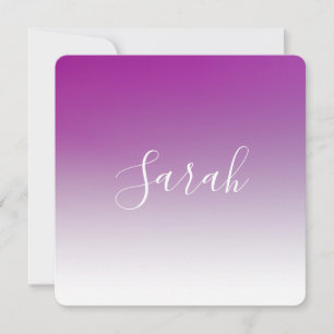 Einfach moderner Minimalismus Lila Ombre Gradient Mitteilungskarte