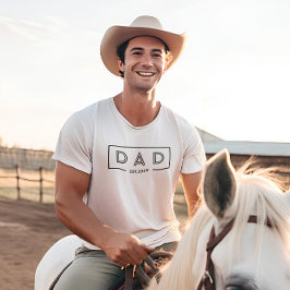 Einfach moderner Schwarzer Rahmen-Vater Est. 2024 T-Shirt