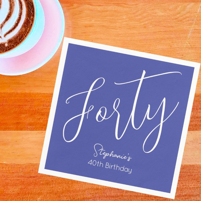 Einfach moderner Script Lavender Lila 40. Geburtst Serviette (Von Creator hochgeladen)