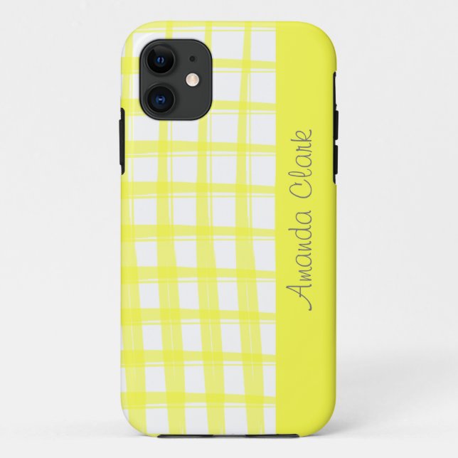 Einfach modernes Gelbgitterdesign Case-Mate iPhone Hülle (Rückseite)