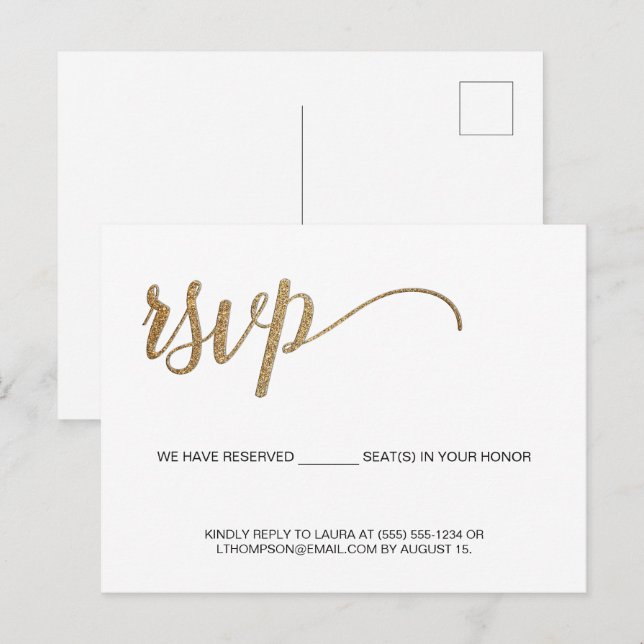 Einfach Modernes Gold UAWG ohne Mailingreservierun Postkarte (Vorne/Hinten)
