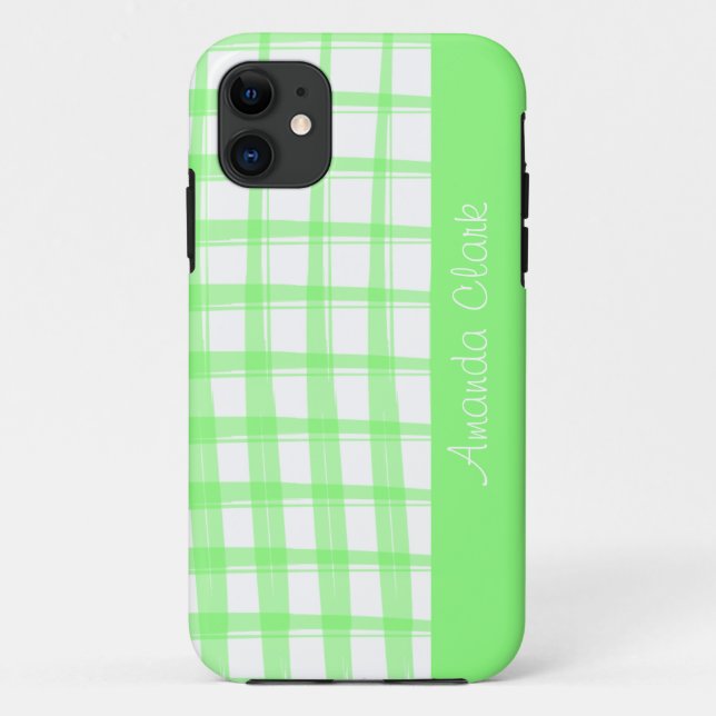 Einfach modernes Green Lattice Design Case-Mate iPhone Hülle (Rückseite)