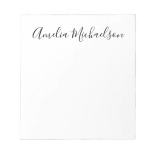 Einfach modernes, minimalistisches Schwarz & Weiß Notizblock