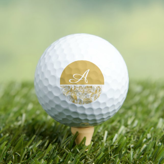 Einfach Monogram Gold White Marmor marbeln Golfball (Insitu T-Shirt)