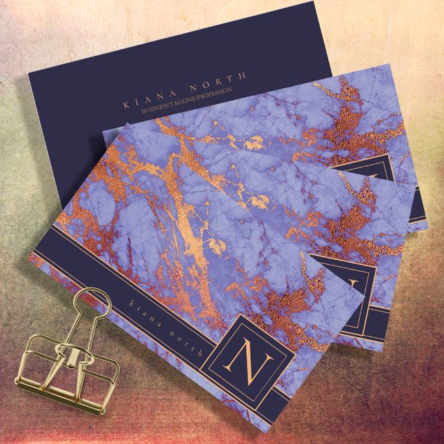 Einfach Monogram Lila und Gold Std ID672 marben Visitenkarte (Von Creator hochgeladen)