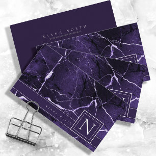 Einfach Monogram Violet marben und White Std ID672 Visitenkarte