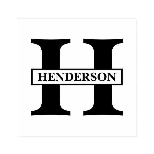 Einfach Monogramm-Name Gummistempel (Prägung)