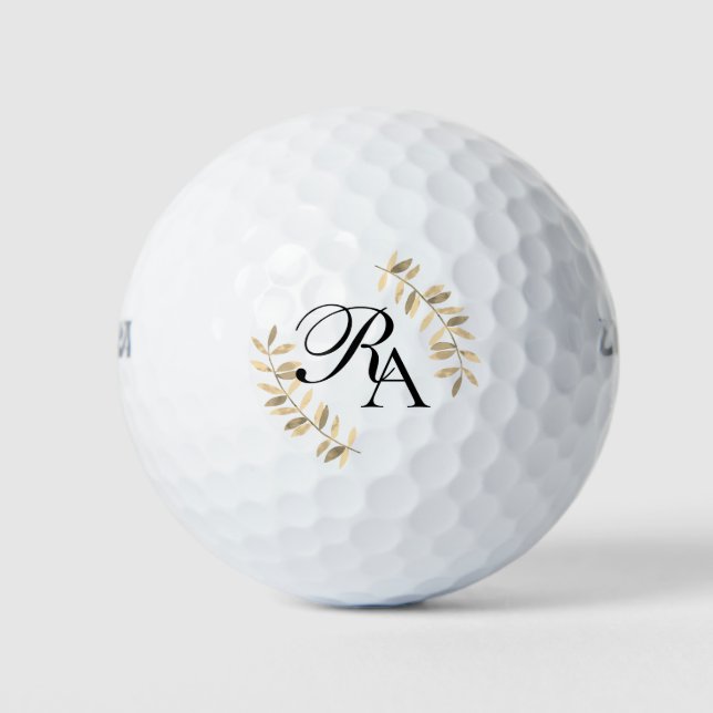 Einfach Monogramm weiß Golfball (Vorderseite)