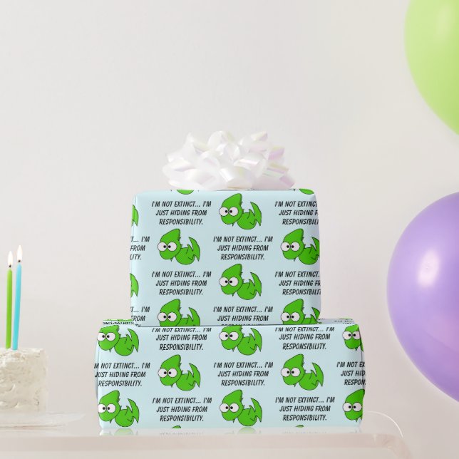 Einfach müder lustiger Drache oder Pterodaktylus C Geschenkpapier (Partygeschenke)