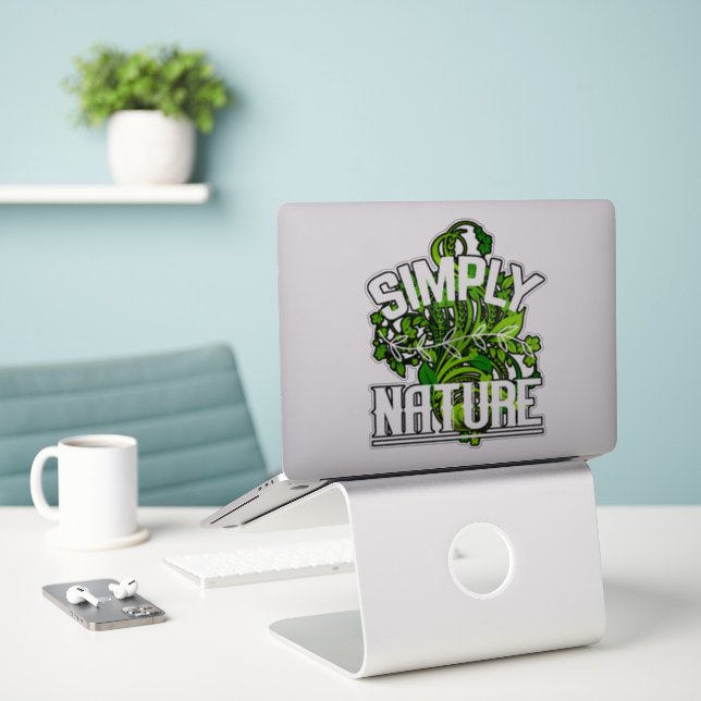 Einfach Natur Vinyl Sticker (Laptop auf Schreibtisch)
