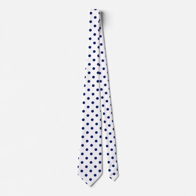 Einfach Navy Blau Tupfen  Krawatte (Vorderseite)