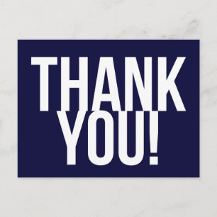 Einfach Navy Blau und Weiß Vielen Dank Postcard Postkarte