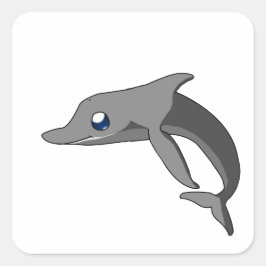 Einfach Niedlicher Cartoon Dolphin Kawaii Quadratischer Aufkleber