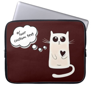 Einfach Niedlicher Katzenbenutzerdefinierter Text  Laptopschutzhülle