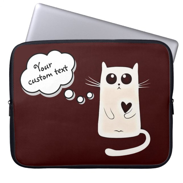 Einfach Niedlicher Katzenbenutzerdefinierter Text  Laptopschutzhülle (Vorderseite)