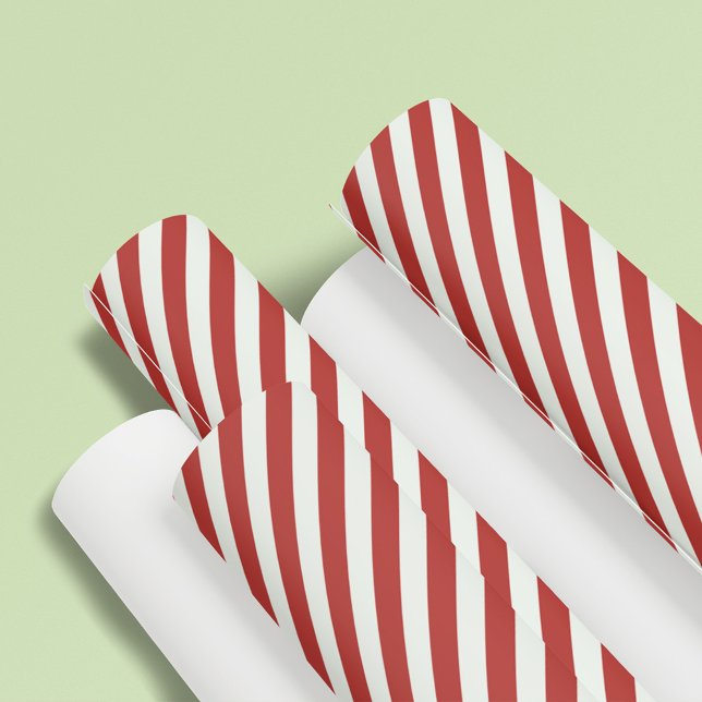 Einfach Niedlicher Minimalistischer Spaß in der Re Geschenkpapier (Simple minimalist red striped basic pattern wrapping paper. )