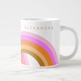 Einfach Niedlicher Retro-Orange-Regenbogen Persona Jumbo-Tasse