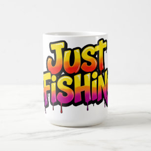 Einfach nur Angeln Regenbogen tropfend Lustiges Ge Kaffeetasse