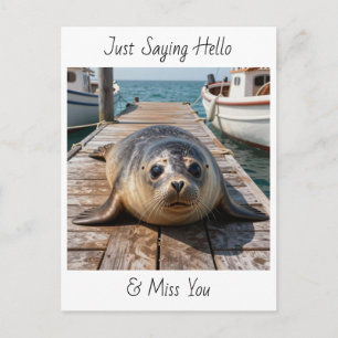Einfach nur Hallo sagen   In Kontakt bleiben Süße  Postkarte