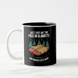 Einfach Nur Schweinchen In Decken Lustige Weihnach Zweifarbige Tasse