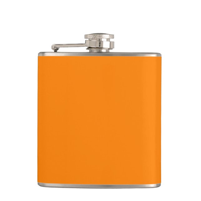 Einfach orange Normallack Flachmann (Vorderseite)