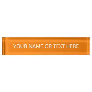 Einfach orangefarbene Farbe Namensplakette