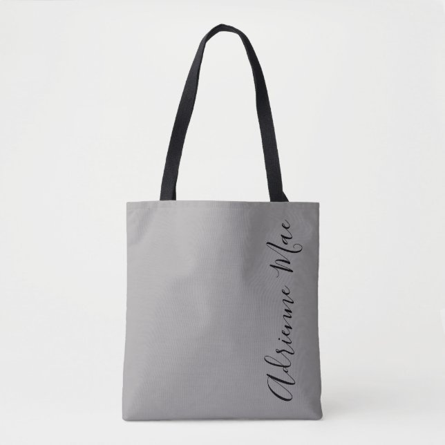 Einfach Personalisiert Grau + Schwarz Tasche (Vorderseite)