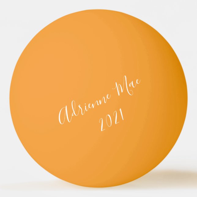 Einfach Personalisiert Neon Orange Ping Pong Ball Tischtennisball (Vorderseite)