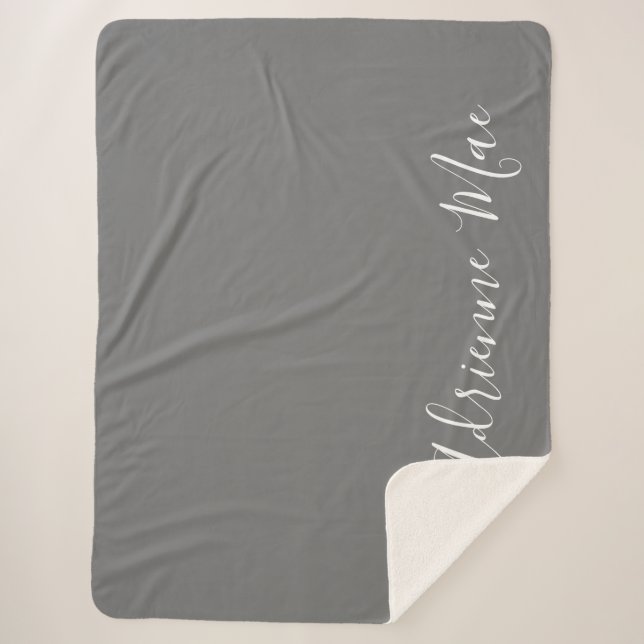 Einfach Personalisierter Pewter Grau Sherpadecke (Vorderseite)