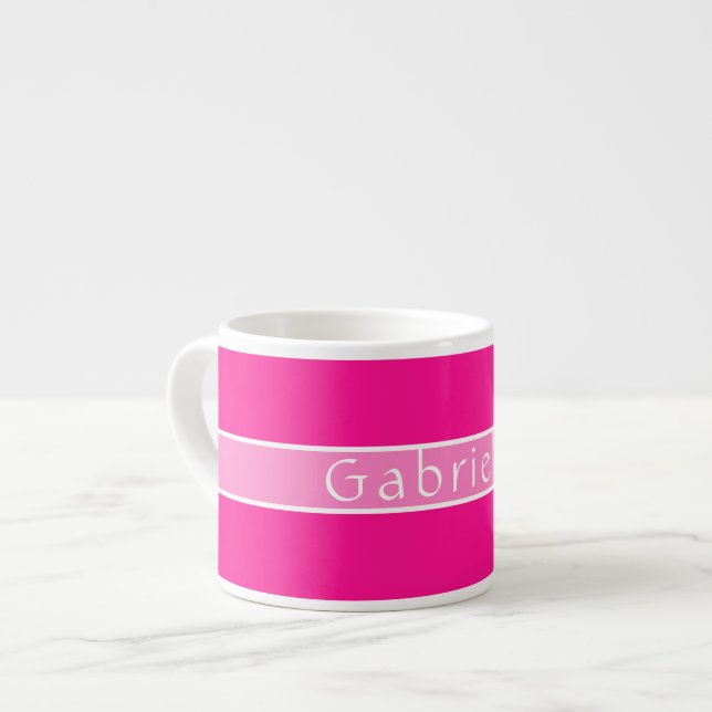 Einfach Personalisiertes Hot Pink Espressotasse (Vorderseite Links)